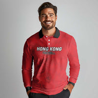 Custom Hong Kong Football Long Sleeve Polo Shirt Go Champions - Wonder Print Shop