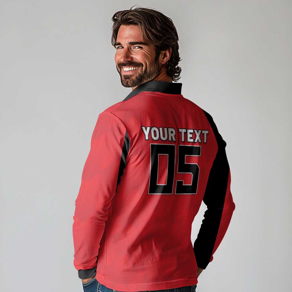 Custom Hong Kong Football Long Sleeve Polo Shirt Go Champions - Wonder Print Shop