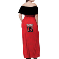 Custom Hong Kong Football Off Shoulder Maxi Dress Go Champions - Wonder Print Shop