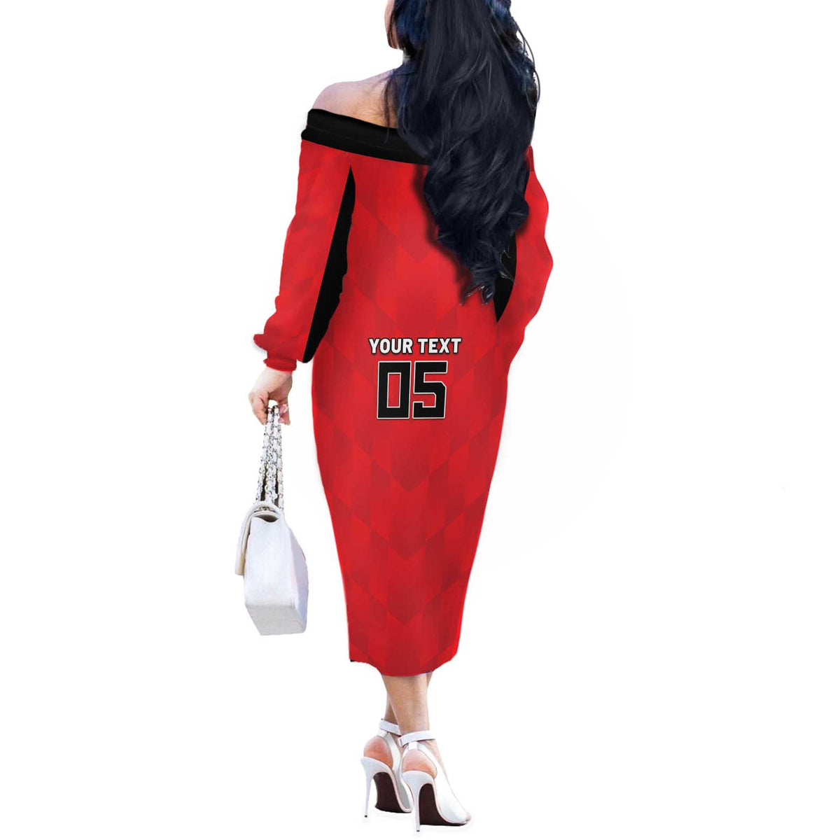 Custom Hong Kong Football Off The Shoulder Long Sleeve Dress Go Champions - Wonder Print Shop
