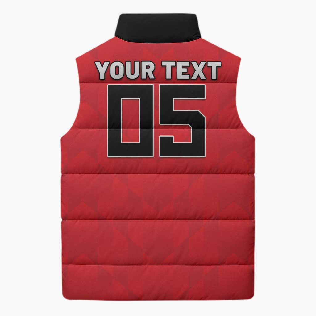 Custom Hong Kong Football Sleeveless Puffer Jacket Go Champions - Wonder Print Shop