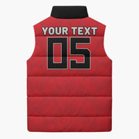 Custom Hong Kong Football Sleeveless Puffer Jacket Go Champions - Wonder Print Shop