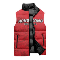 Custom Hong Kong Football Sleeveless Puffer Jacket Go Champions - Wonder Print Shop