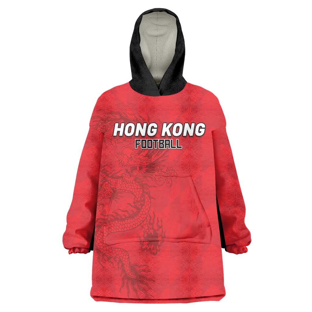 Custom Hong Kong Football Wearable Blanket Hoodie Go Champions - Wonder Print Shop