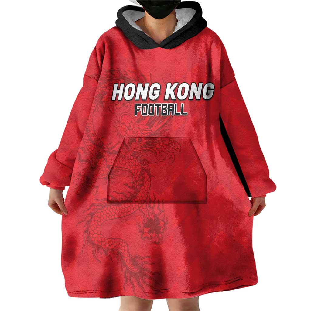 Custom Hong Kong Football Wearable Blanket Hoodie Go Champions - Wonder Print Shop