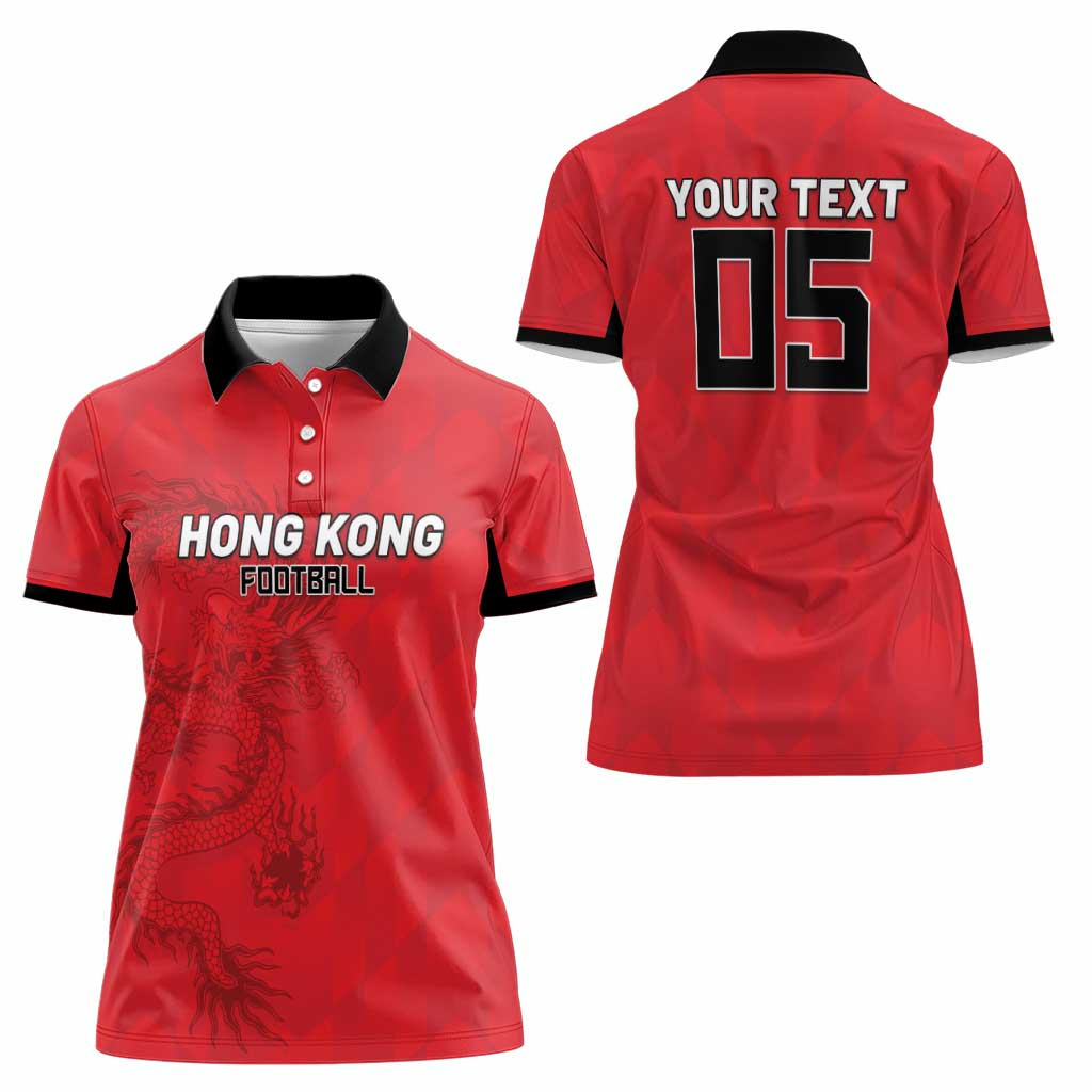 Custom Hong Kong Football Women Polo Shirt Go Champions - Wonder Print Shop