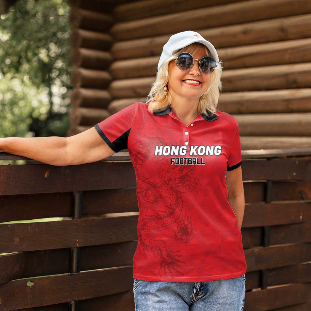Custom Hong Kong Football Women Polo Shirt Go Champions - Wonder Print Shop