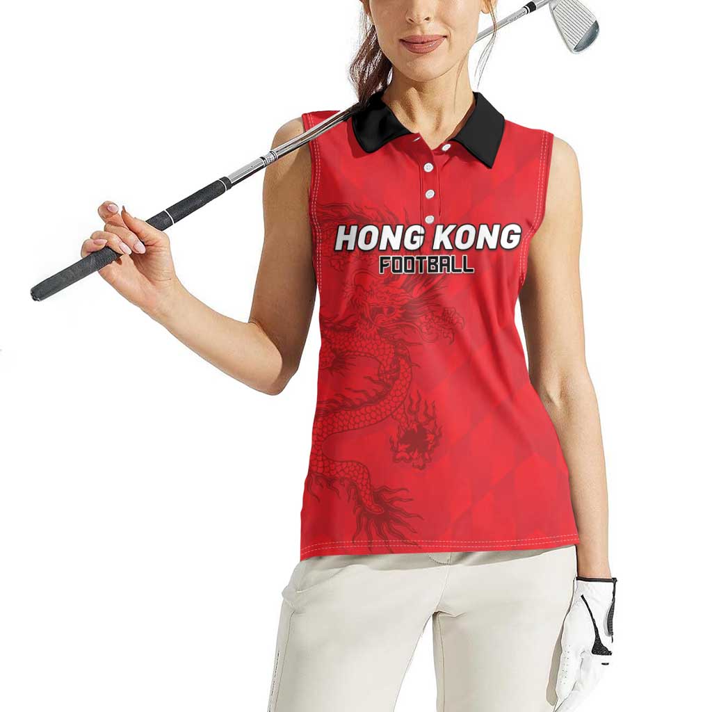Custom Hong Kong Football Women Sleeveless Polo Shirt Go Champions - Wonder Print Shop
