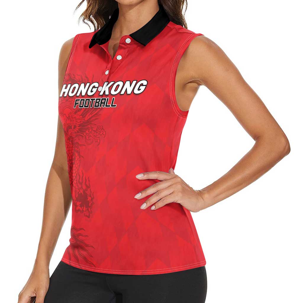 Custom Hong Kong Football Women Sleeveless Polo Shirt Go Champions - Wonder Print Shop