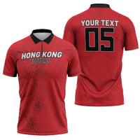 Custom Hong Kong Football Zipper Polo Shirt Go Champions - Wonder Print Shop