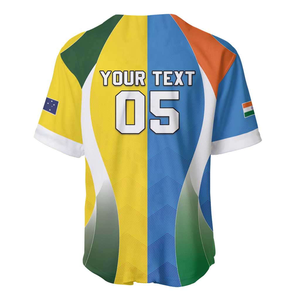 Custom India Vs Australia Cricket Baseball Jersey Final Matchup - Wonder Print Shop