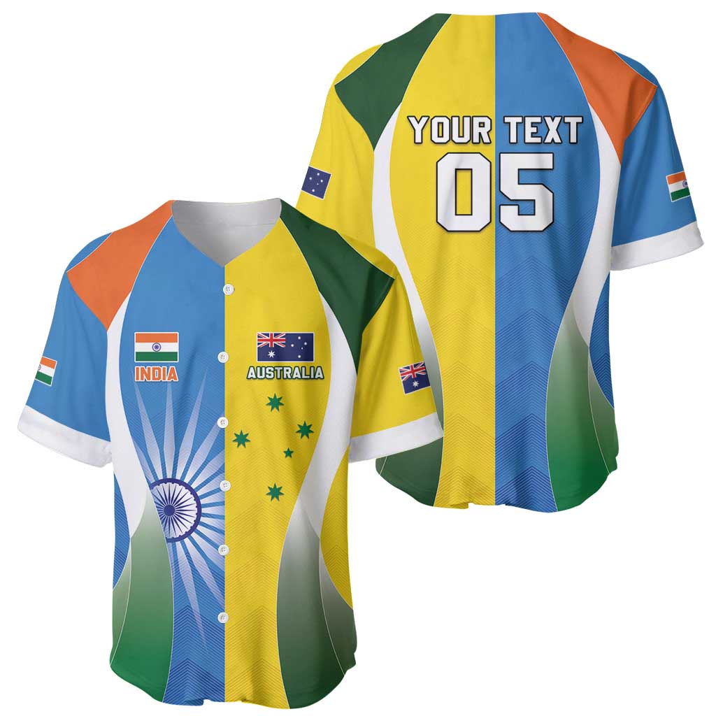 Custom India Vs Australia Cricket Baseball Jersey Final Matchup - Wonder Print Shop