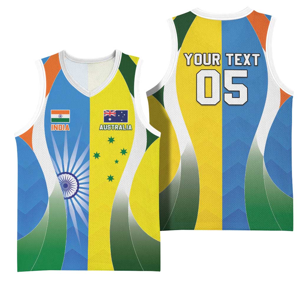 Custom India Vs Australia Cricket Basketball Jersey Final Matchup - Wonder Print Shop