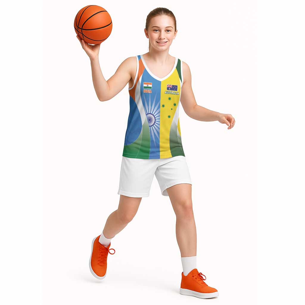 Custom India Vs Australia Cricket Basketball Jersey Final Matchup - Wonder Print Shop