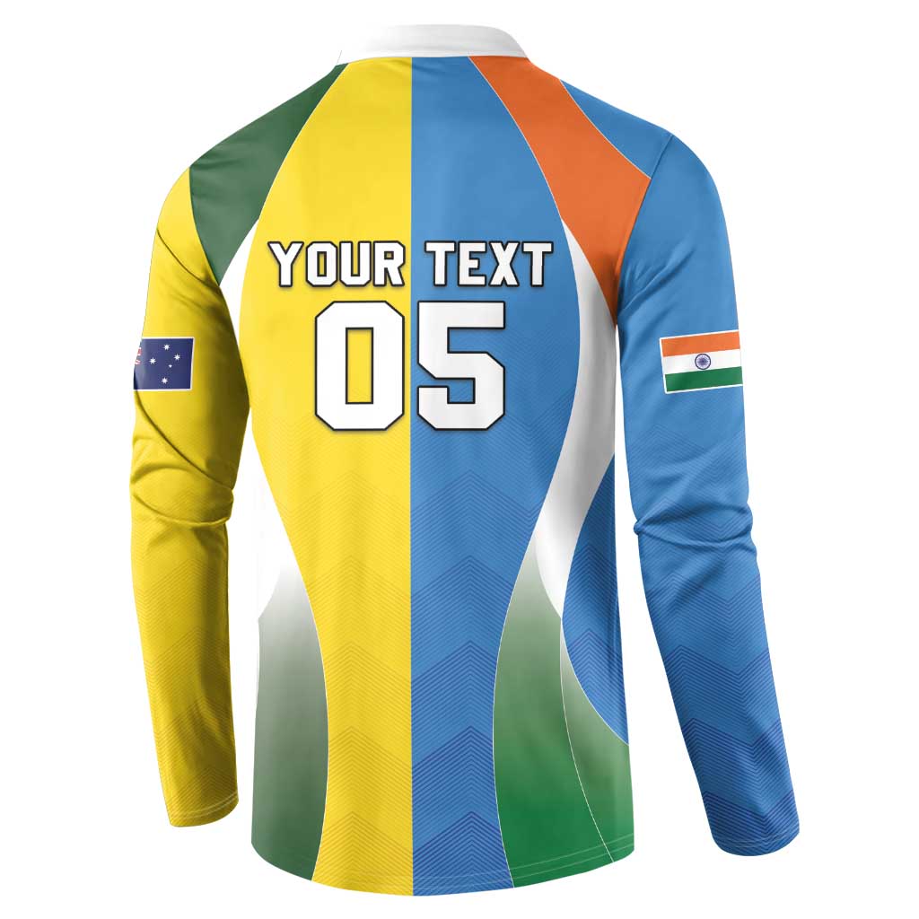 Custom India Vs Australia Cricket Button Sweatshirt Final Matchup - Wonder Print Shop