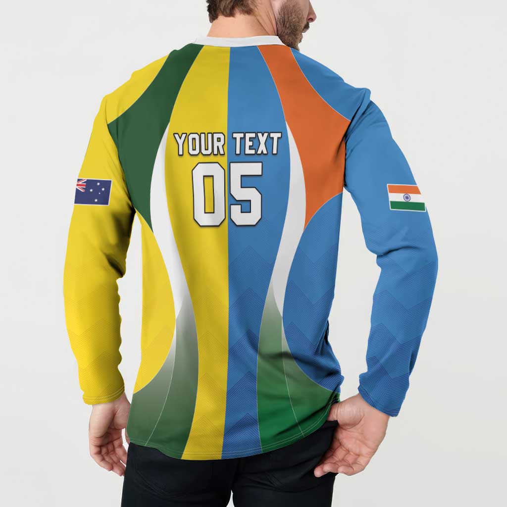Custom India Vs Australia Cricket Button Sweatshirt Final Matchup - Wonder Print Shop