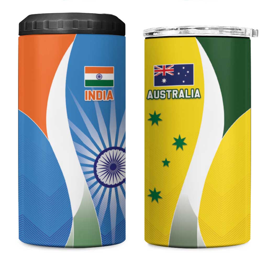 India Vs Australia Cricket 4 in 1 Can Cooler Tumbler Final Matchup - Wonder Print Shop