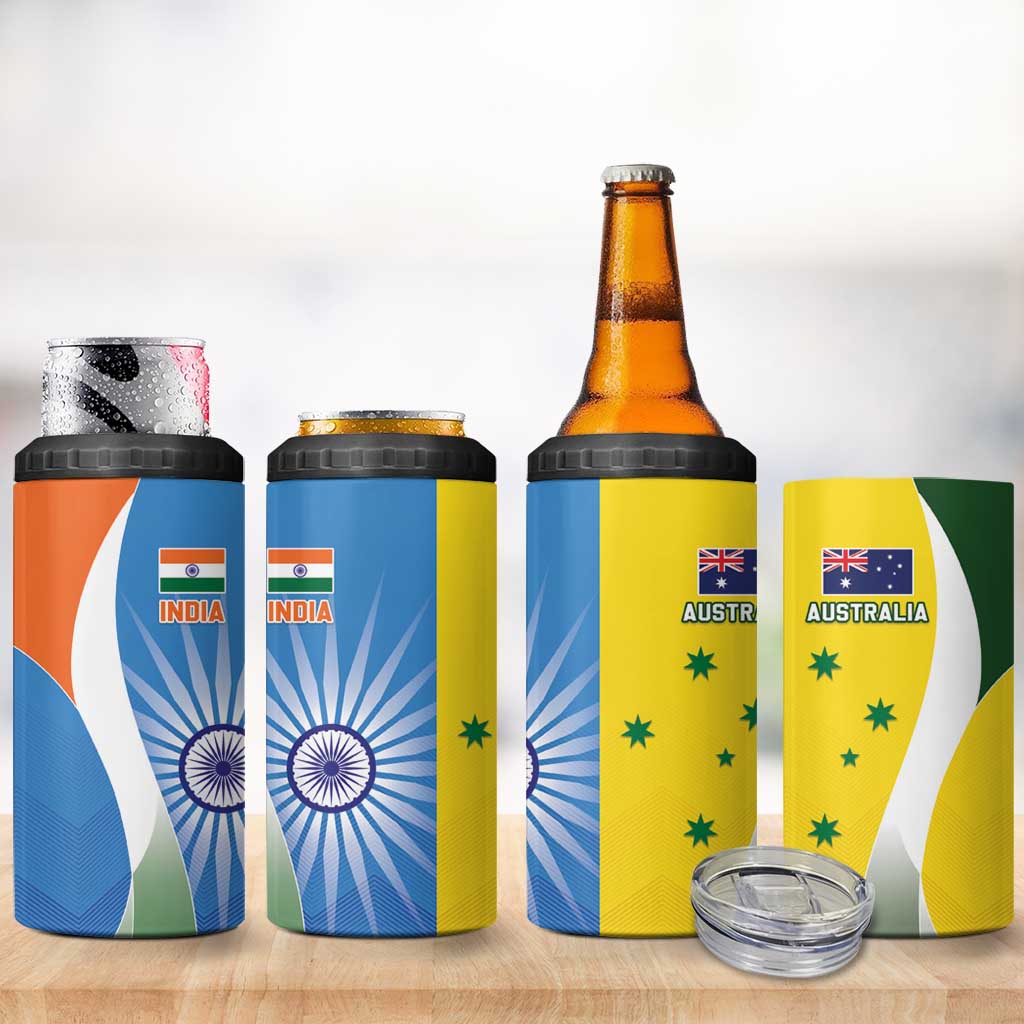 India Vs Australia Cricket 4 in 1 Can Cooler Tumbler Final Matchup - Wonder Print Shop