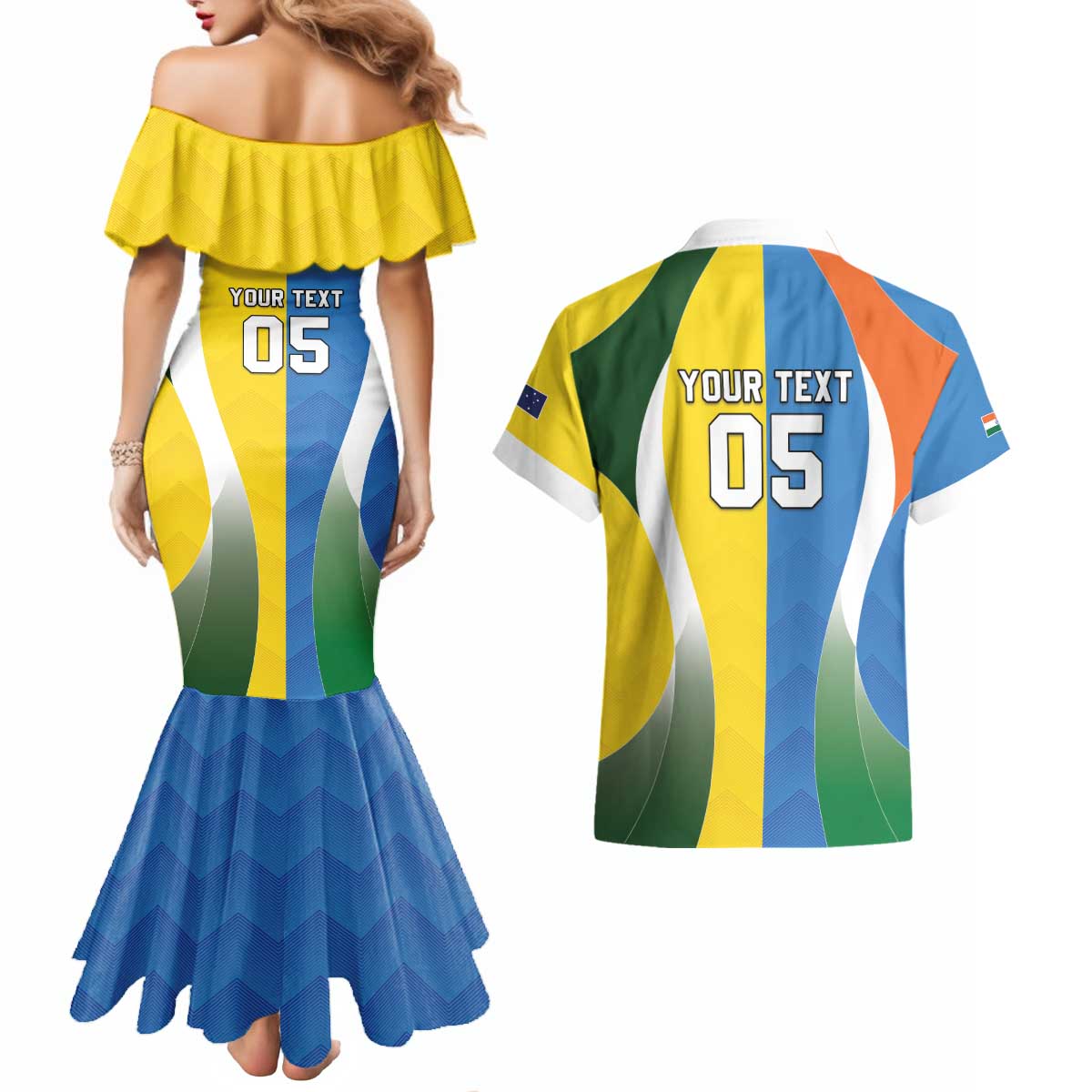 Custom India Vs Australia Cricket Couples Matching Mermaid Dress and Hawaiian Shirt Final Matchup - Wonder Print Shop