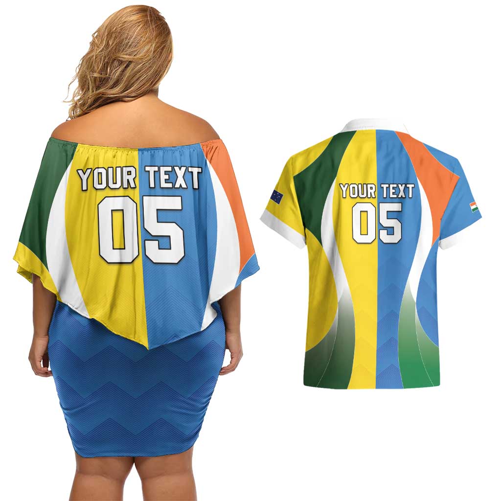 Custom India Vs Australia Cricket Couples Matching Off Shoulder Short Dress and Hawaiian Shirt Final Matchup - Wonder Print Shop