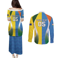 Custom India Vs Australia Cricket Couples Matching Puletasi and Long Sleeve Button Shirt Final Matchup - Wonder Print Shop
