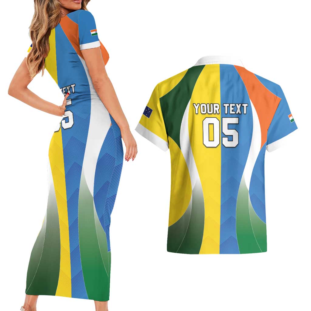 Custom India Vs Australia Cricket Couples Matching Short Sleeve Bodycon Dress and Hawaiian Shirt Final Matchup - Wonder Print Shop