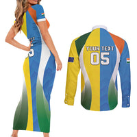Custom India Vs Australia Cricket Couples Matching Short Sleeve Bodycon Dress and Long Sleeve Button Shirt Final Matchup - Wonder Print Shop