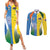 Custom India Vs Australia Cricket Couples Matching Summer Maxi Dress and Long Sleeve Button Shirt Final Matchup - Wonder Print Shop