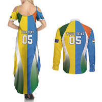 Custom India Vs Australia Cricket Couples Matching Summer Maxi Dress and Long Sleeve Button Shirt Final Matchup - Wonder Print Shop