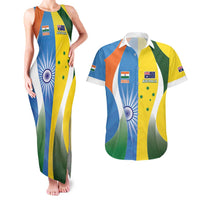 Custom India Vs Australia Cricket Couples Matching Tank Maxi Dress and Hawaiian Shirt Final Matchup - Wonder Print Shop