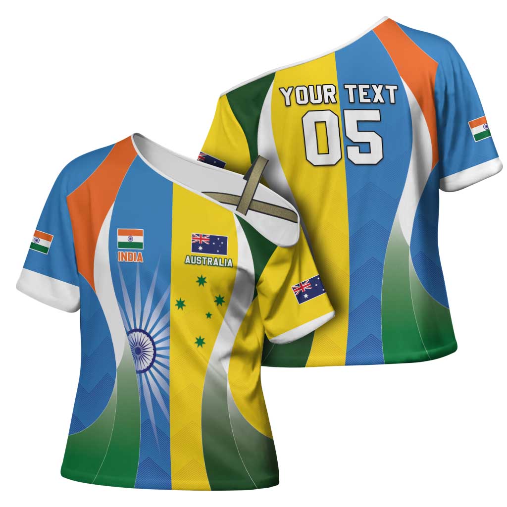 Custom India Vs Australia Cricket Cross Shoulder Shirt Final Matchup - Wonder Print Shop
