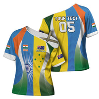 Custom India Vs Australia Cricket Cross Shoulder Shirt Final Matchup - Wonder Print Shop