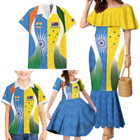 Custom India Vs Australia Cricket Family Matching Mermaid Dress and Hawaiian Shirt Final Matchup - Wonder Print Shop