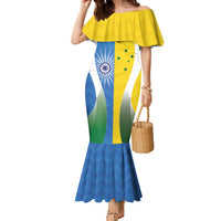 Custom India Vs Australia Cricket Family Matching Mermaid Dress and Hawaiian Shirt Final Matchup - Wonder Print Shop