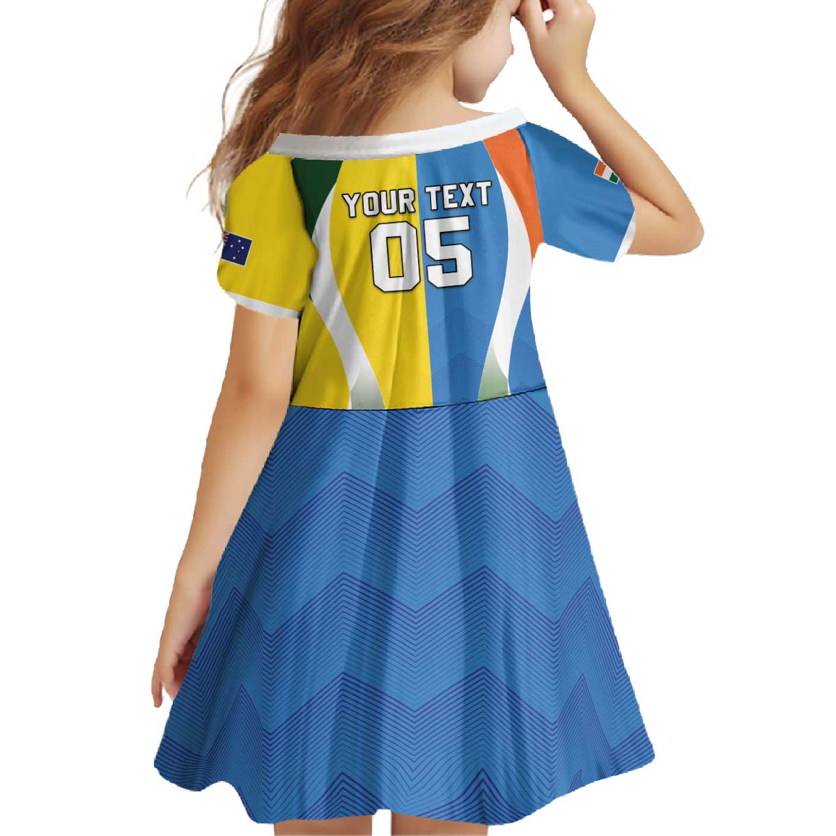 Custom India Vs Australia Cricket Family Matching Off The Shoulder Long Sleeve Dress and Hawaiian Shirt Final Matchup - Wonder Print Shop