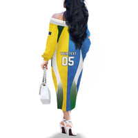 Custom India Vs Australia Cricket Family Matching Off The Shoulder Long Sleeve Dress and Hawaiian Shirt Final Matchup - Wonder Print Shop