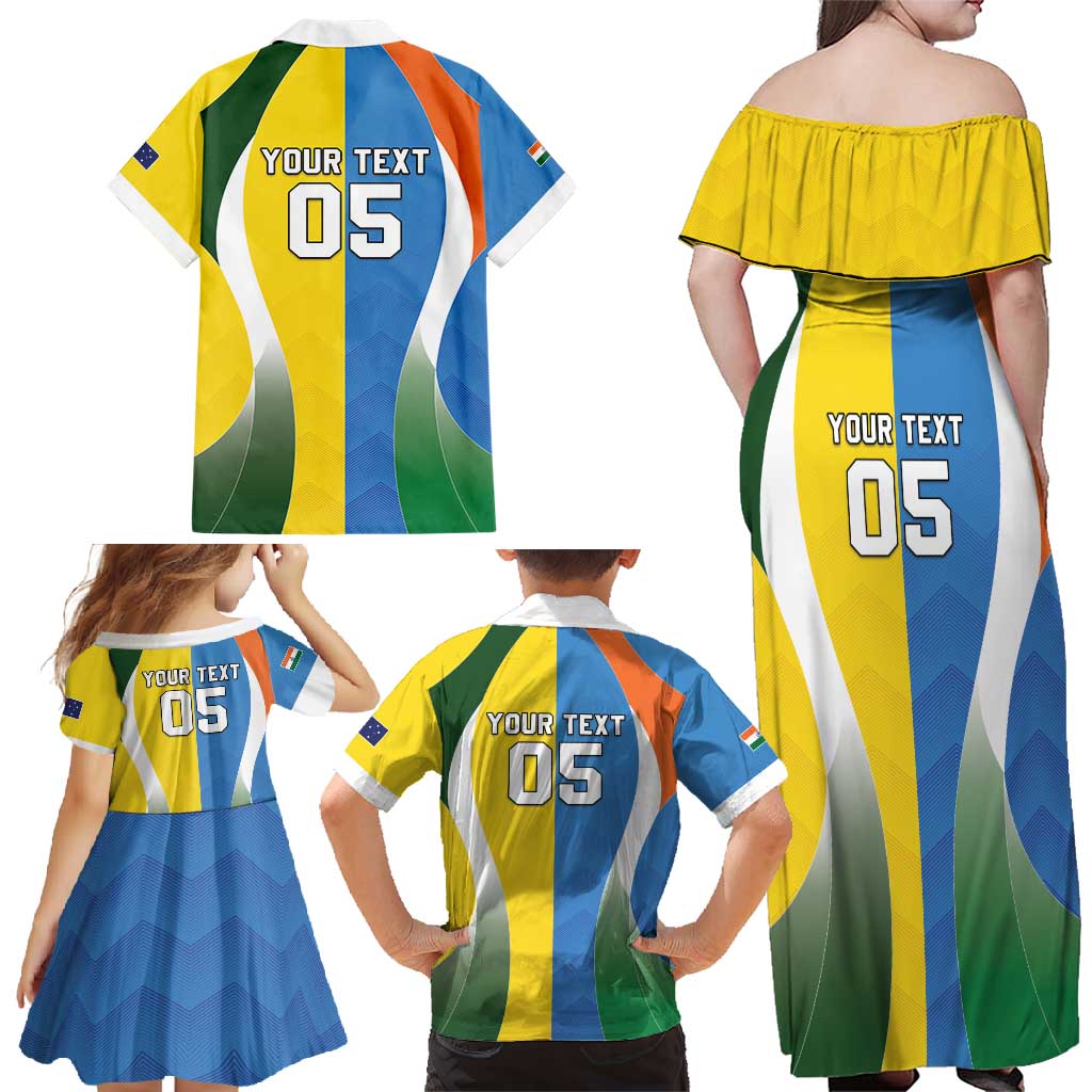 Custom India Vs Australia Cricket Family Matching Off Shoulder Maxi Dress and Hawaiian Shirt Final Matchup - Wonder Print Shop