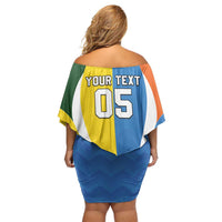 Custom India Vs Australia Cricket Family Matching Off Shoulder Short Dress and Hawaiian Shirt Final Matchup - Wonder Print Shop