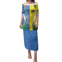 Custom India Vs Australia Cricket Family Matching Puletasi and Hawaiian Shirt Final Matchup - Wonder Print Shop