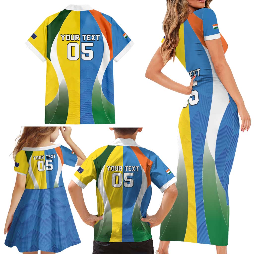 Custom India Vs Australia Cricket Family Matching Short Sleeve Bodycon Dress and Hawaiian Shirt Final Matchup - Wonder Print Shop