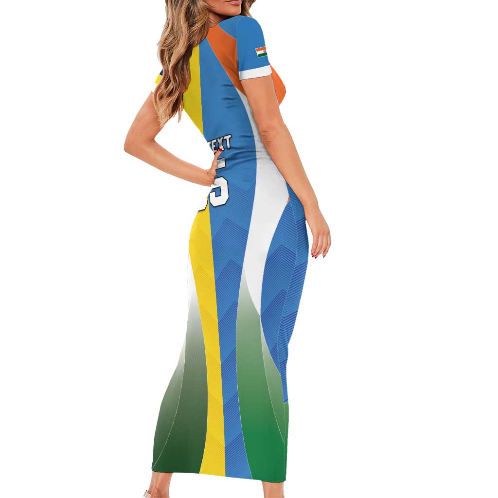 Custom India Vs Australia Cricket Family Matching Short Sleeve Bodycon Dress and Hawaiian Shirt Final Matchup - Wonder Print Shop