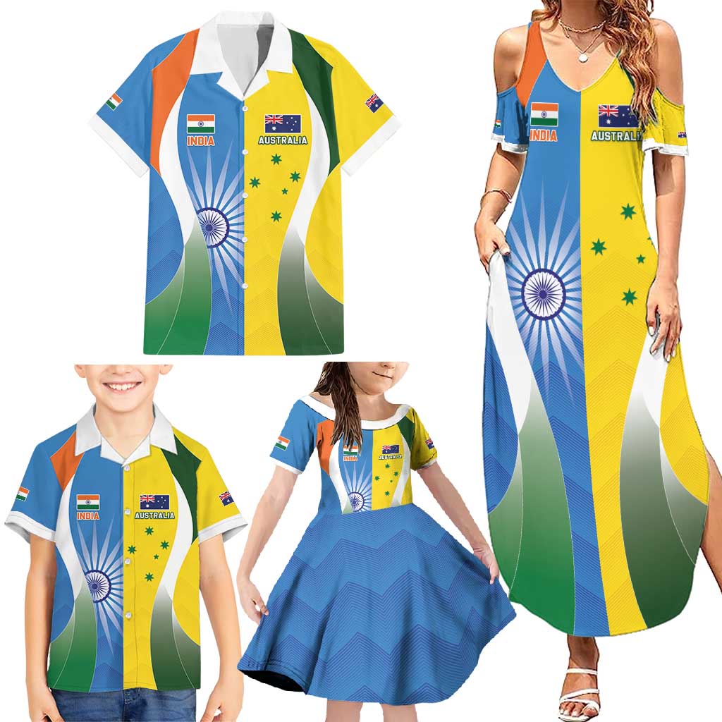 Custom India Vs Australia Cricket Family Matching Summer Maxi Dress and Hawaiian Shirt Final Matchup - Wonder Print Shop
