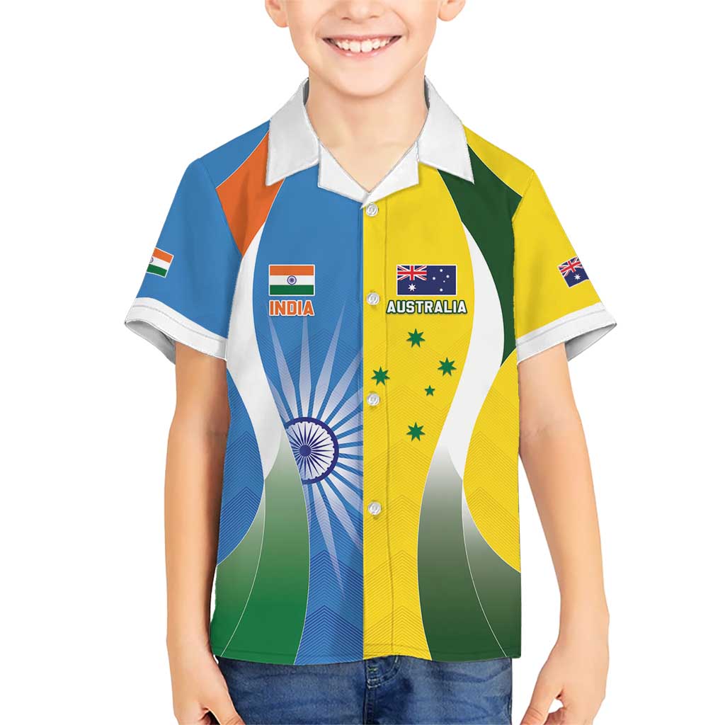 Custom India Vs Australia Cricket Kid Hawaiian Shirt Final Matchup - Wonder Print Shop