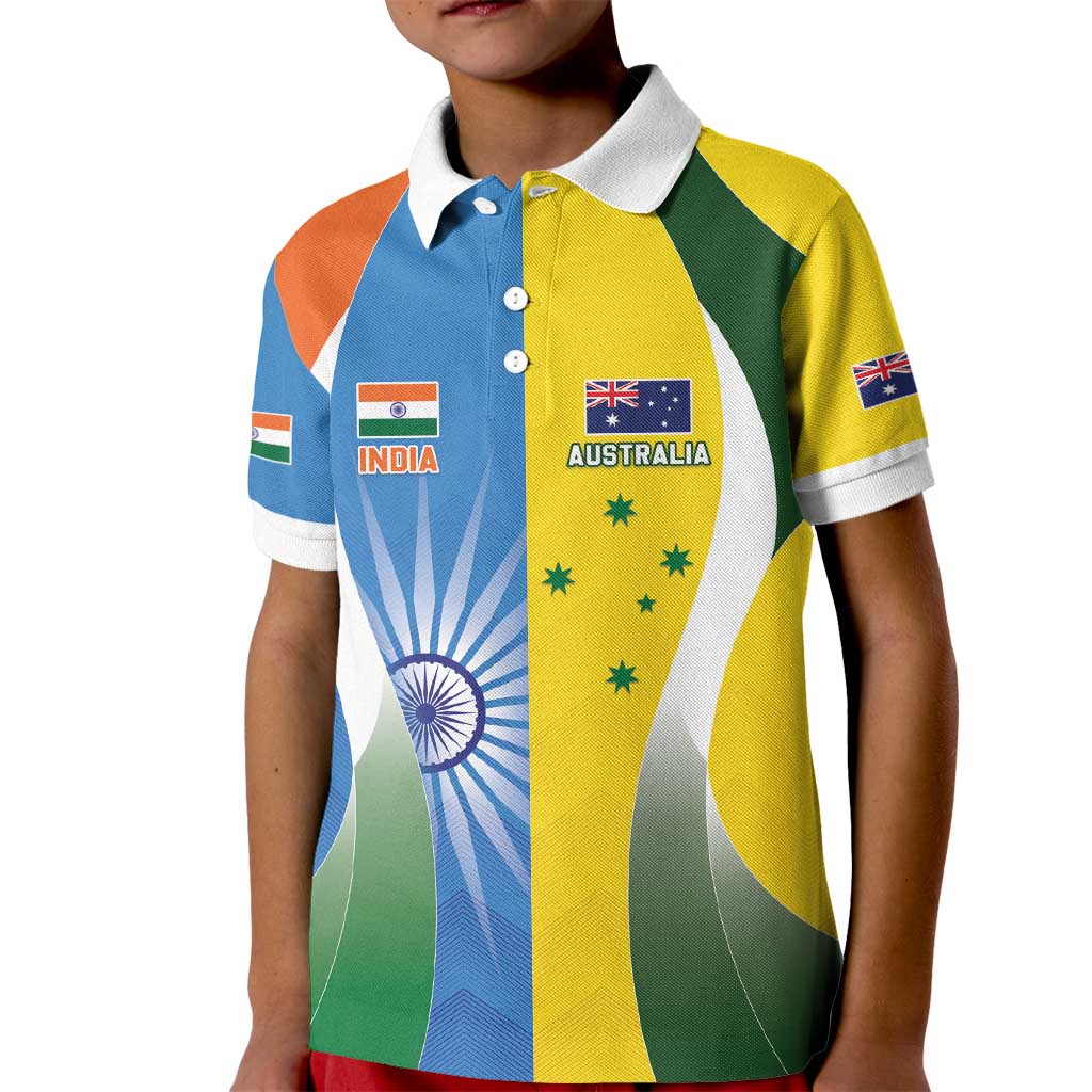 Custom India Vs Australia Cricket Kid Polo Shirt Final Matchup - Wonder Print Shop