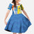 Custom India Vs Australia Cricket Kid Short Sleeve Dress Final Matchup - Wonder Print Shop