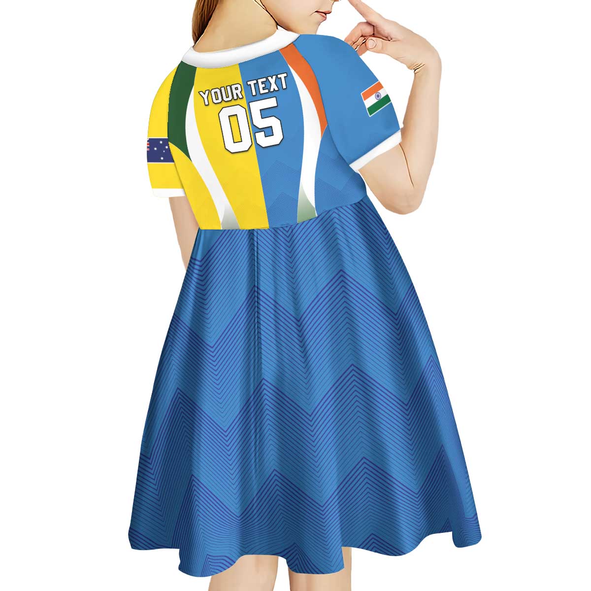 Custom India Vs Australia Cricket Kid Short Sleeve Dress Final Matchup - Wonder Print Shop