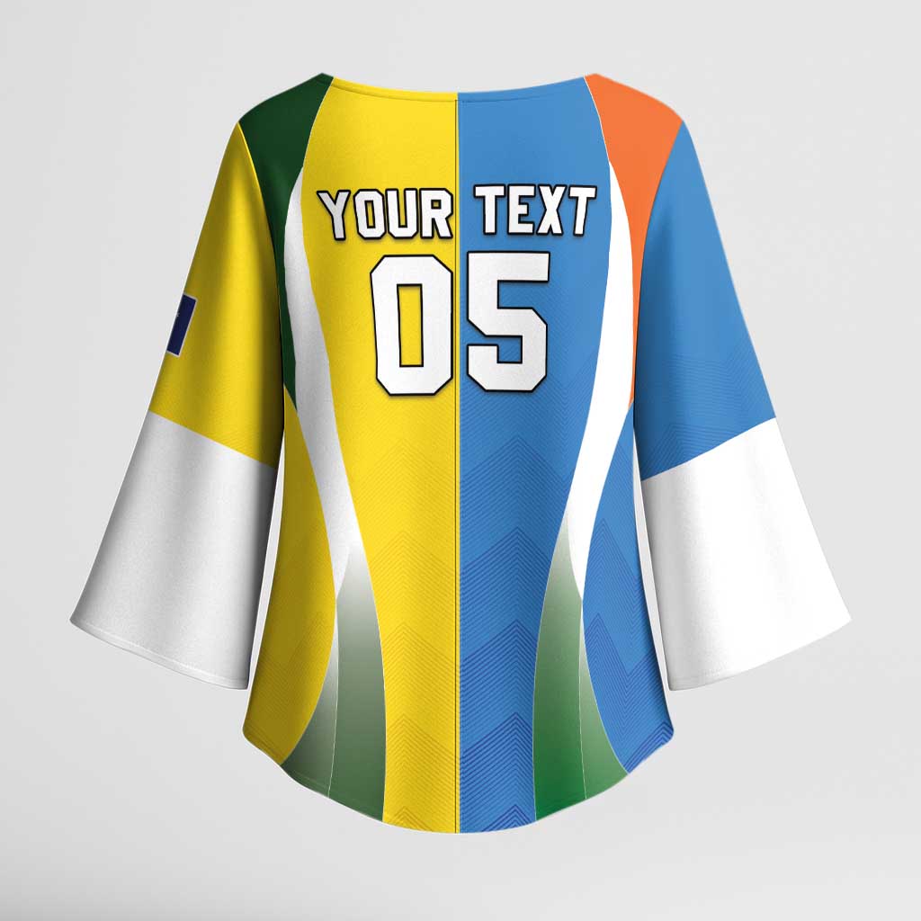 Custom India Vs Australia Cricket Kimono Sleeve Blouse Final Matchup - Wonder Print Shop