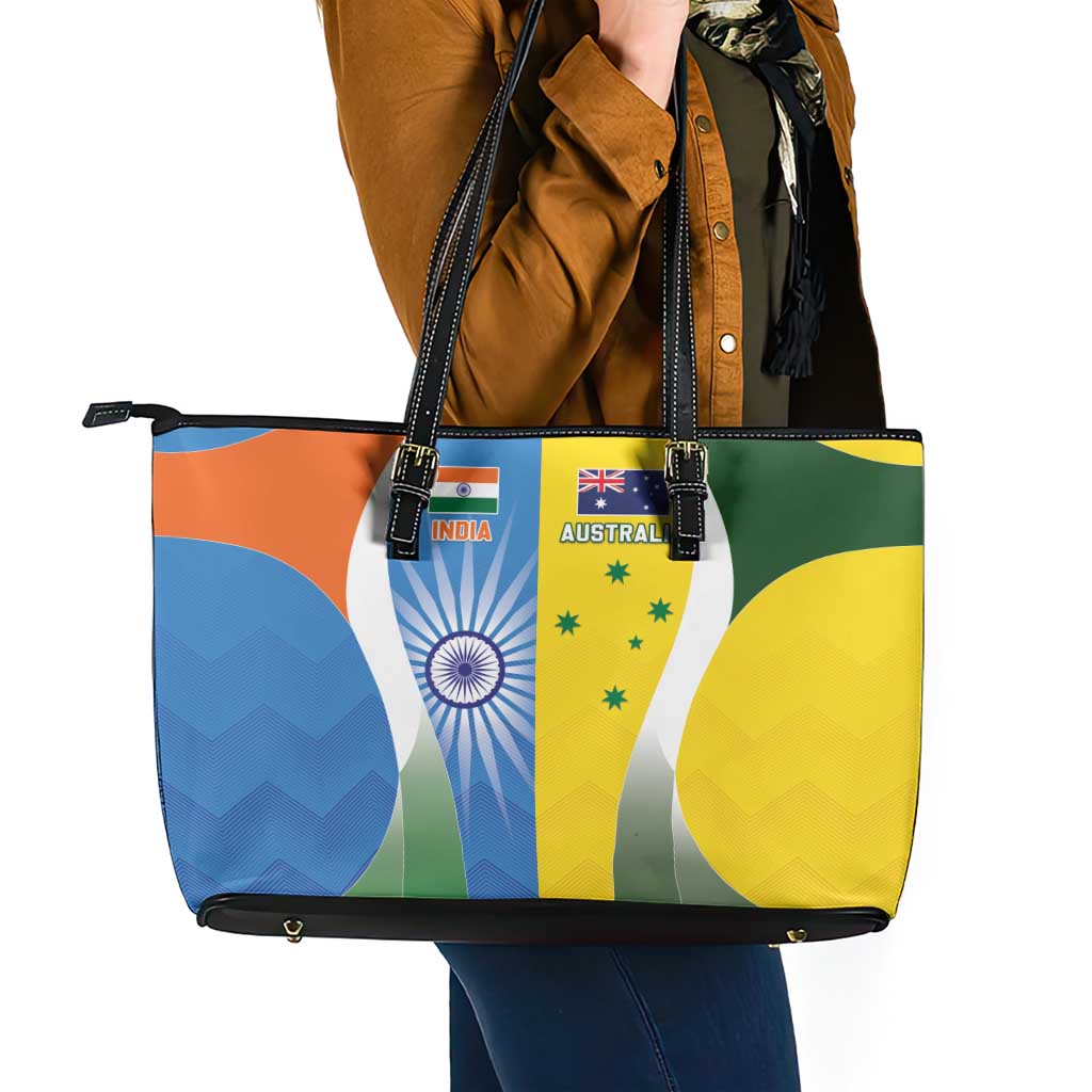 India Vs Australia Cricket Leather Tote Bag Final Matchup - Wonder Print Shop