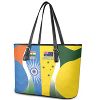 India Vs Australia Cricket Leather Tote Bag Final Matchup - Wonder Print Shop