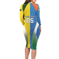 Custom India Vs Australia Cricket Long Sleeve Bodycon Dress Final Matchup - Wonder Print Shop